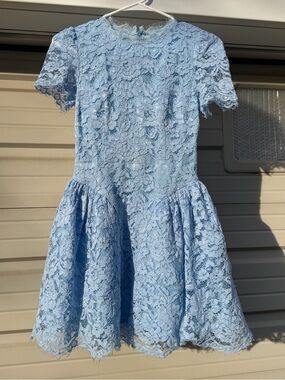 Girls' Light Blue Lace Party Dress